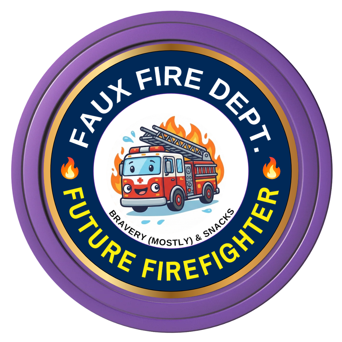 Future Firefighter Composite Poker Chips - Purple / Solid - Front