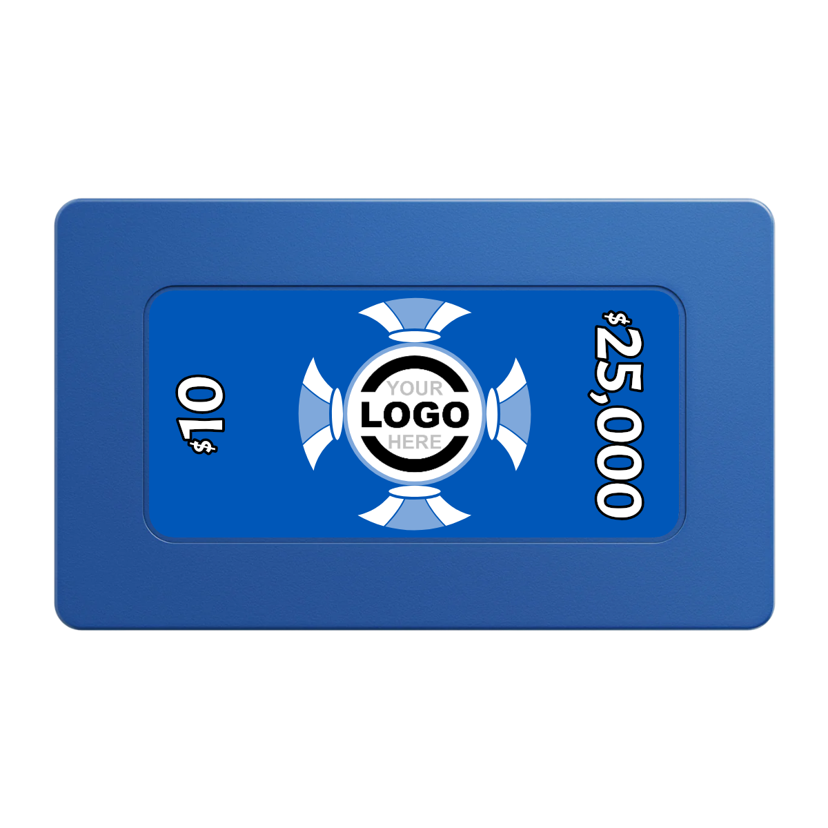 Alan Baker 4-2S A Rectangular Poker Chip Plaques - Blue - Front