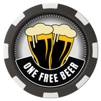 Double Pint 2 Composite Poker Chips - Black / 8 Spot - Front