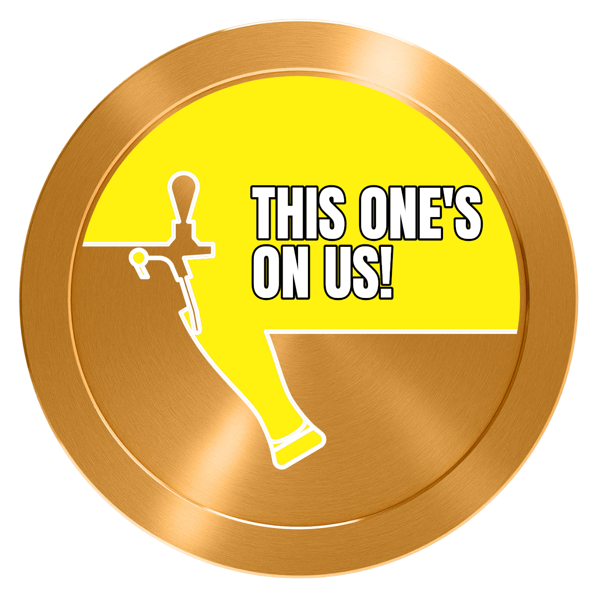 I'd Tap That Aluminum Poker Chips - Gold - Front