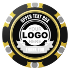 Lower Banner Clay Poker Chips - Black / Monte Carlo / 40mm - Front