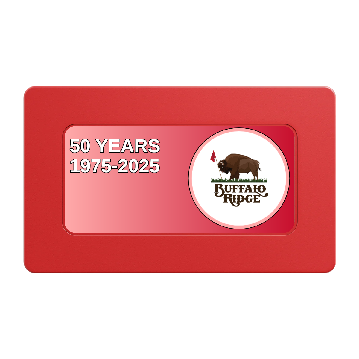 Branded Golf Pro Shop Rectangular Poker Chip Plaques - Red - Back