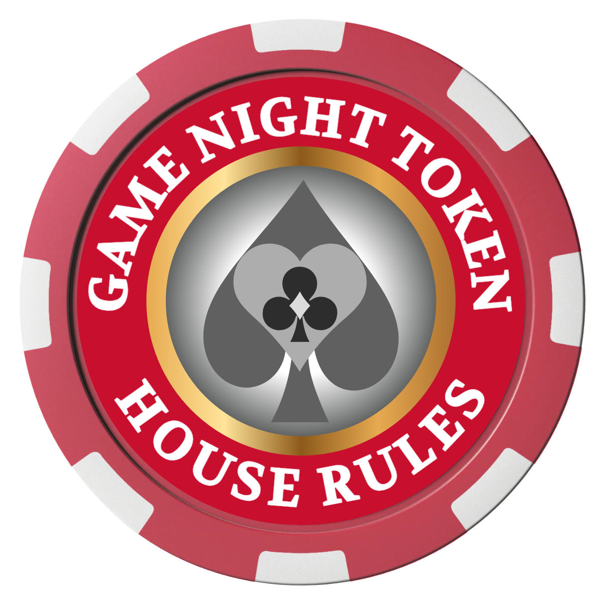 Stacked Suits Magnetic Composite Poker Chips - Red / 8 Spot - Front
