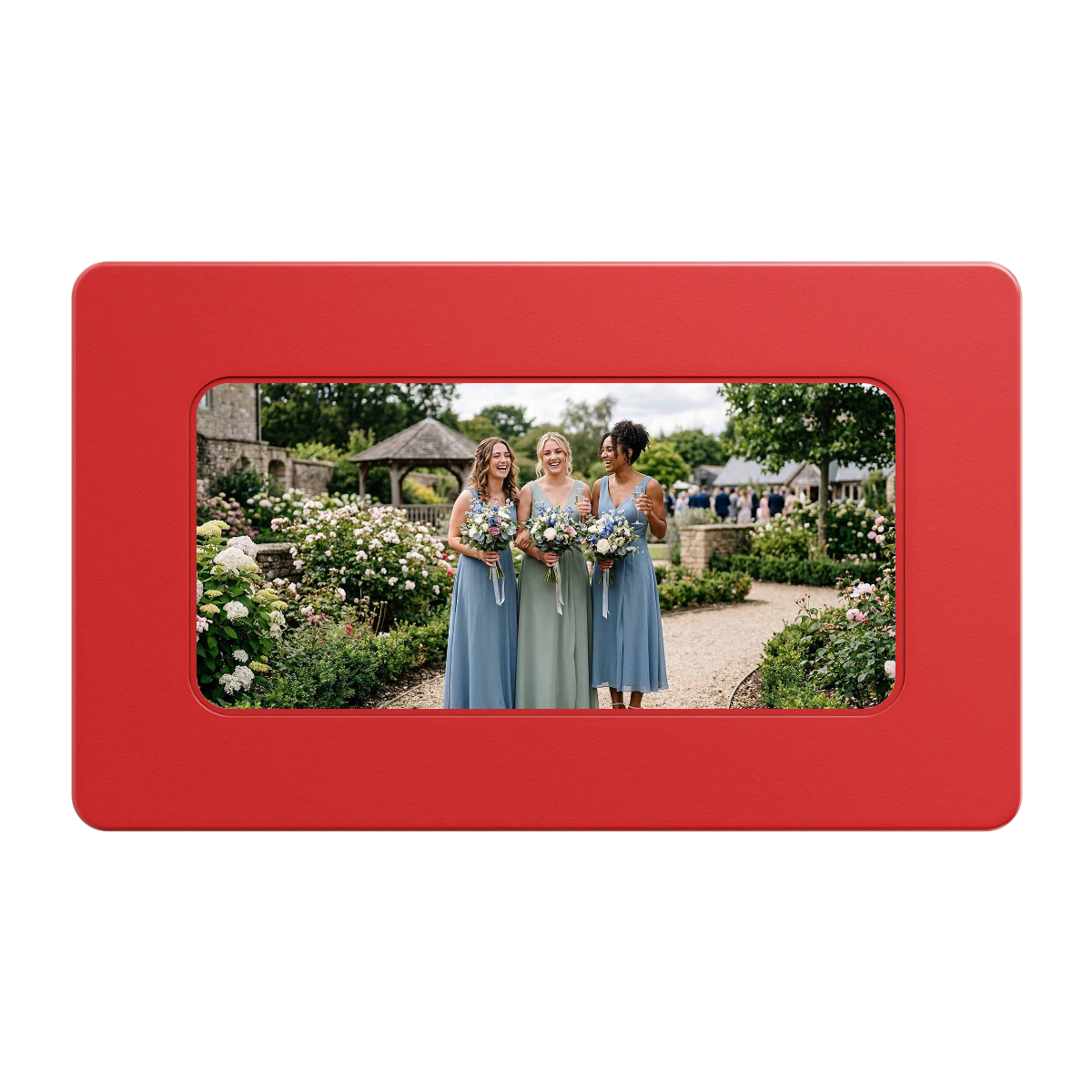 Be My Bridesmaid Simple Rectangular Poker Chip Plaques - Red - Back