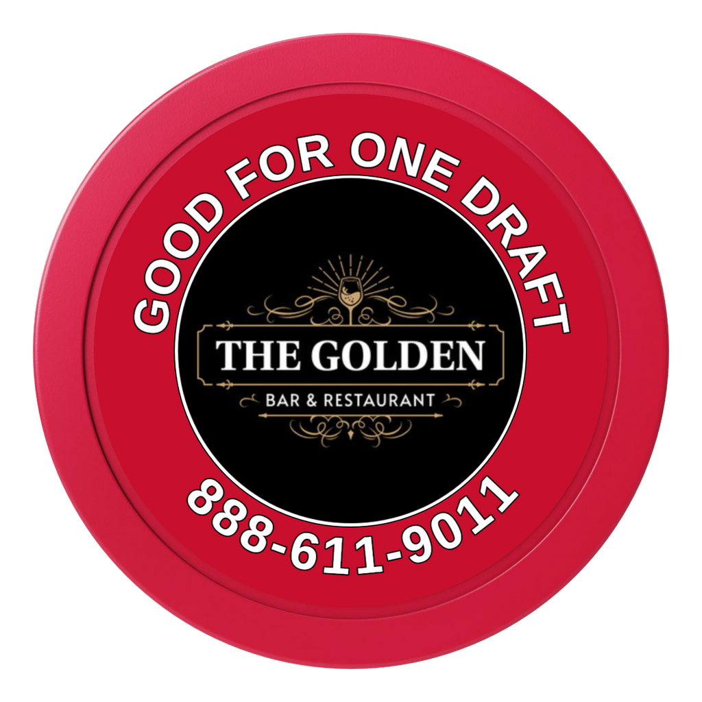 Branded Logo Bar Drink Token 2" Oversized Poker Chip - Custom Dealer Button & Card Protector - Red - Back