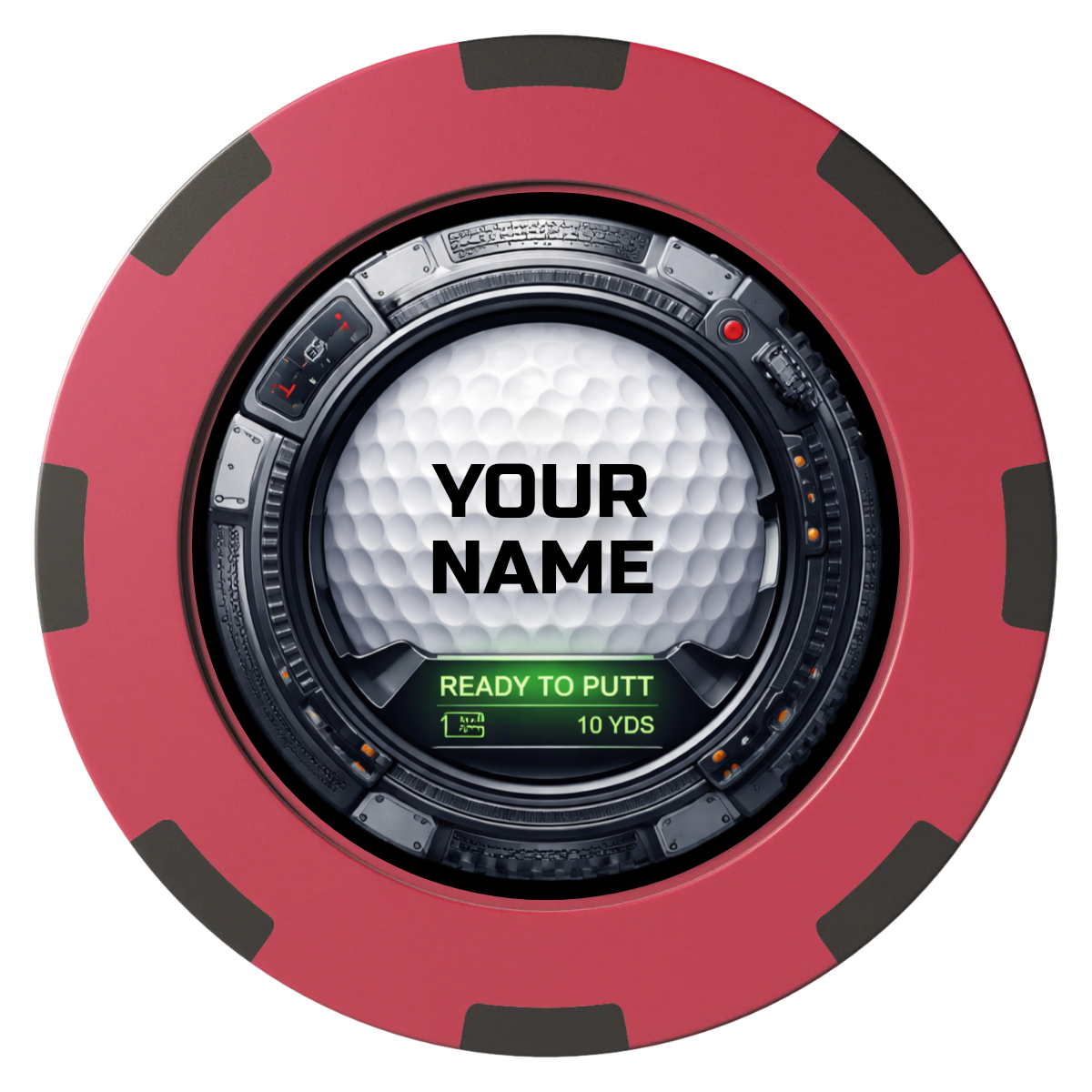 Auto Marked IV Clay Poker Chips - Red / 8 Spot (2 Tone) / 40mm - Front
