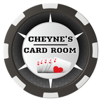 Cheyne's Card Room Composite Poker Chips - Black / 8 Spot - Front