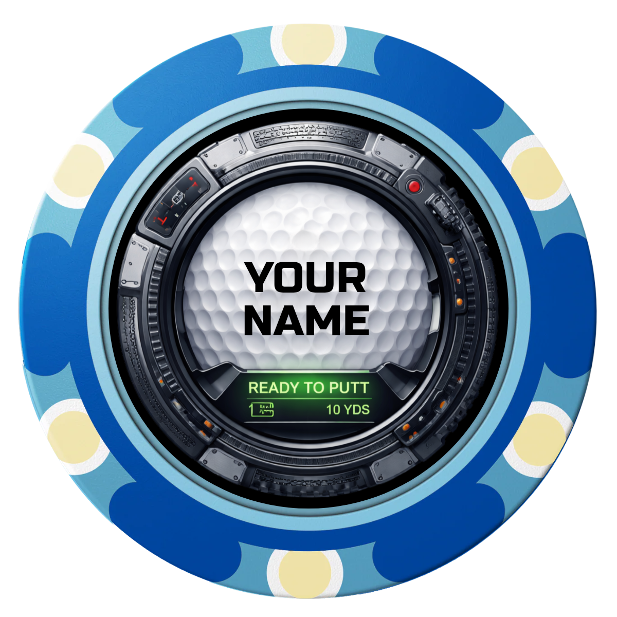 Auto Marked IV Clay Poker Chips - Blue / Monte Carlo / 40mm - Front
