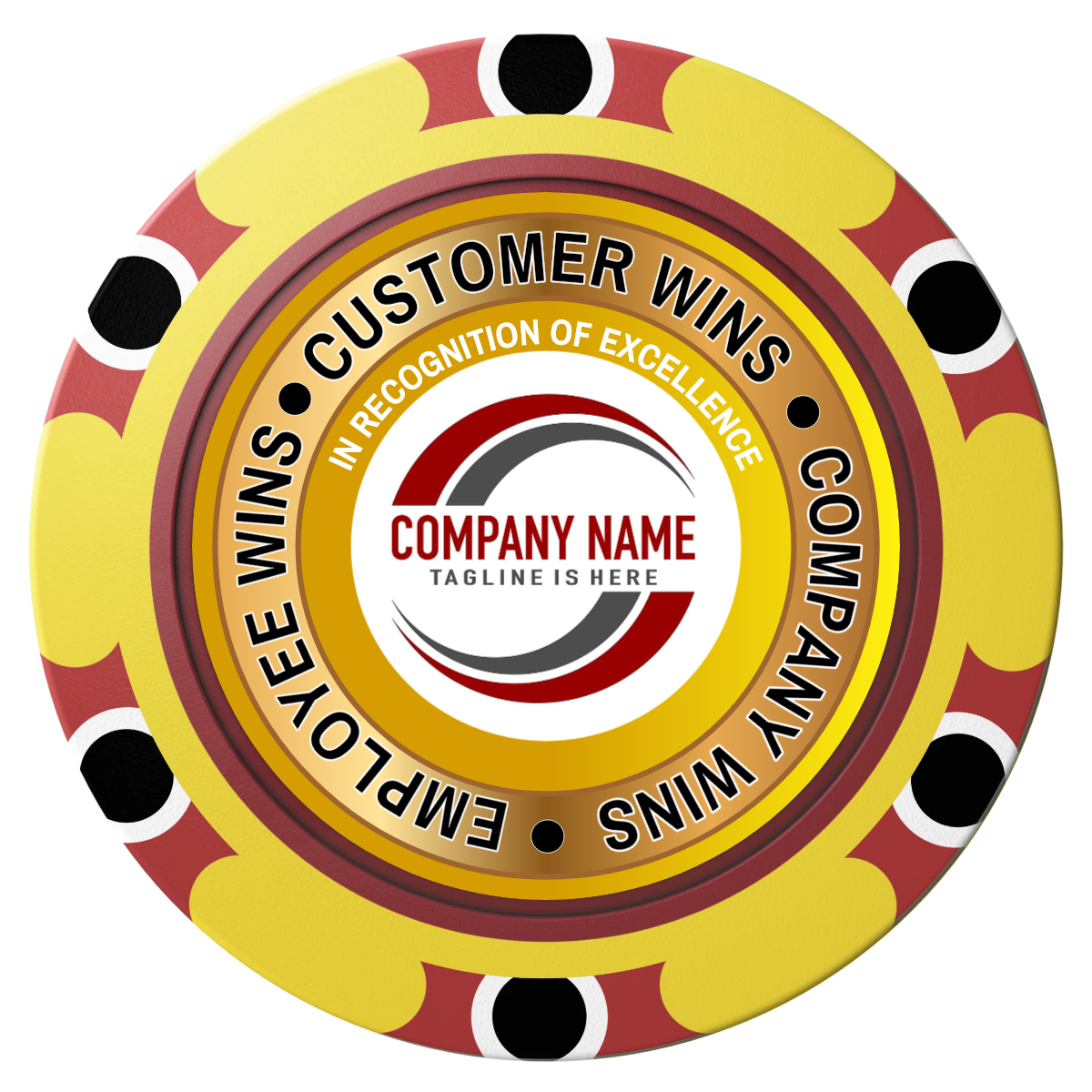 Gold Standard Clay Poker Chips - Yellow / Monte Carlo / 40mm - Front