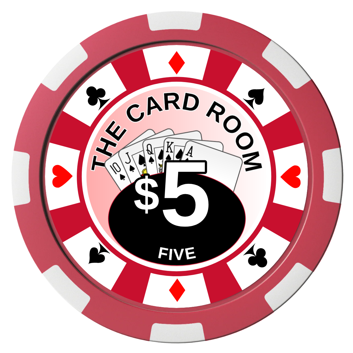 A Suitable Design Composite Poker Chips - Red / 8 Spot - Front