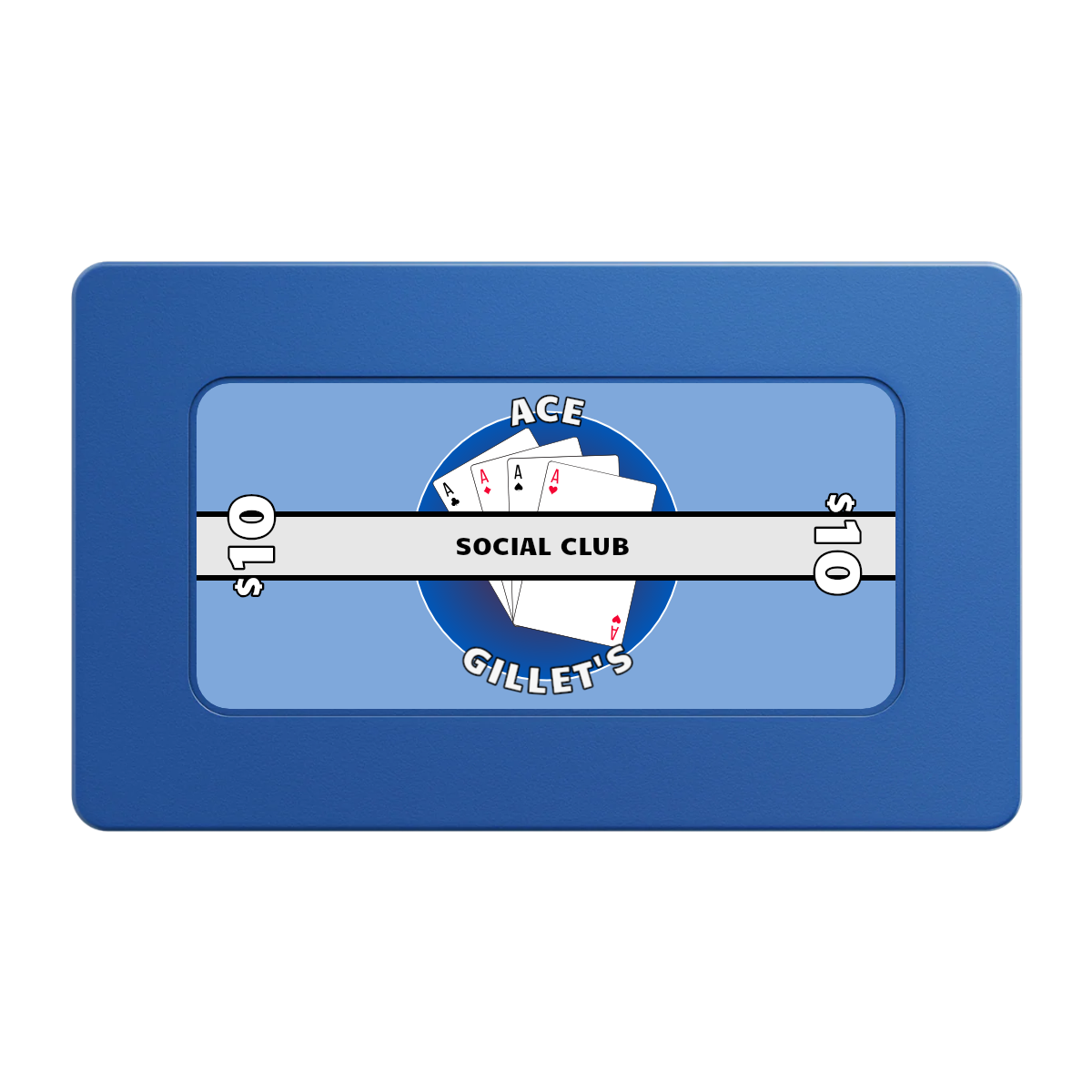Ace Gillet's Rectangular Poker Chip Plaques - Blue - Back