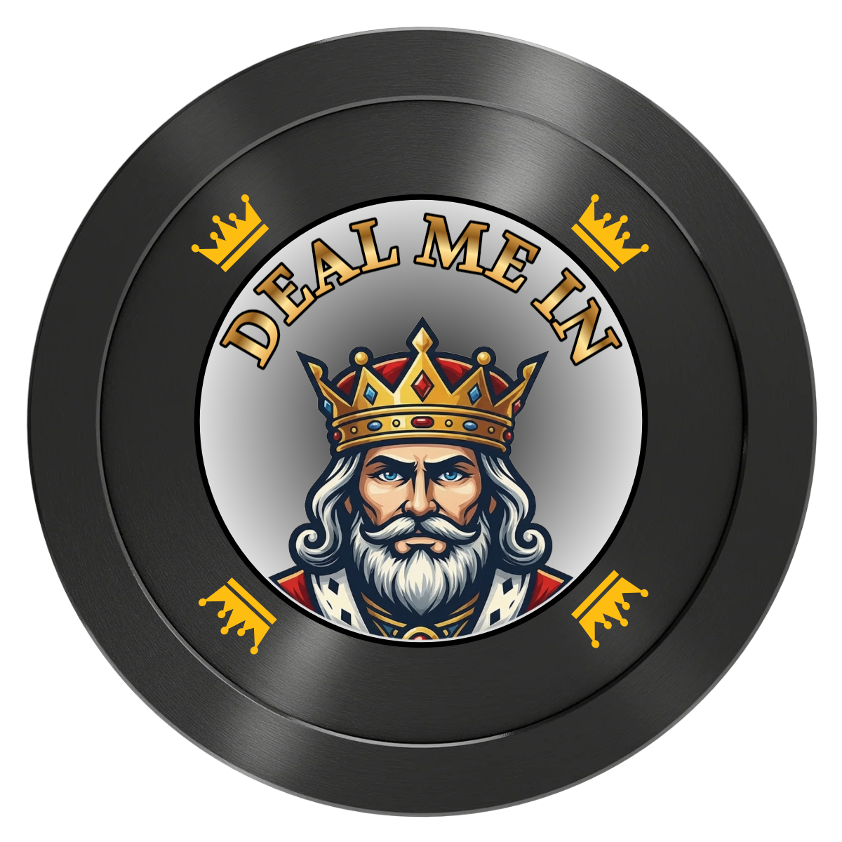 Kings Aluminum Poker Card Guards - Black - Front