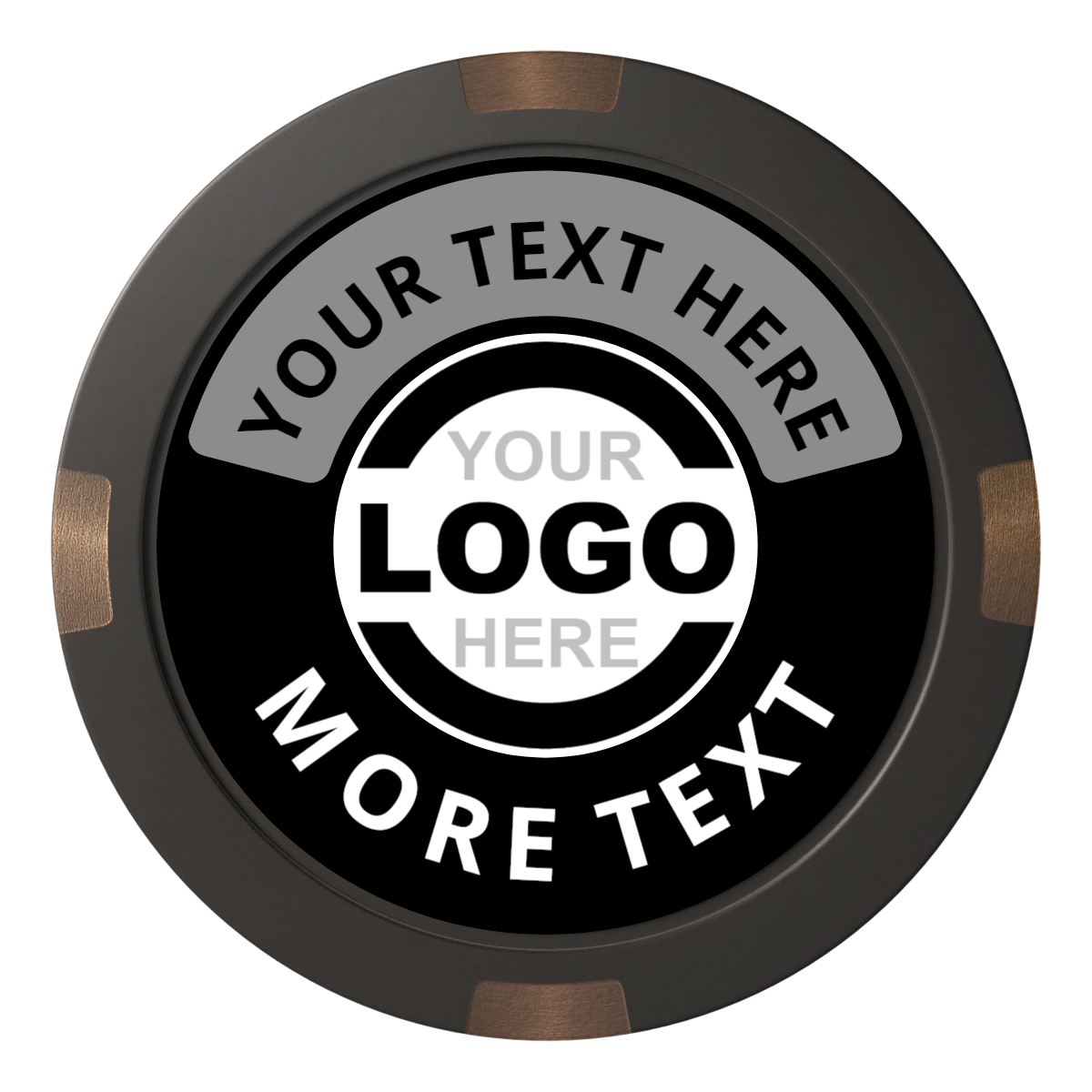 Two Tone Logo Composite & Metal Hybrid Poker Card Protectors - Black - Back