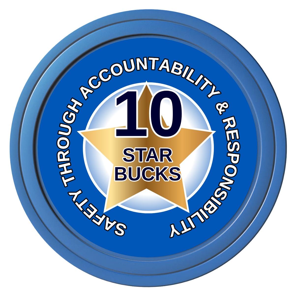 Safety Star Composite Poker Chips - Blue / Solid - Front