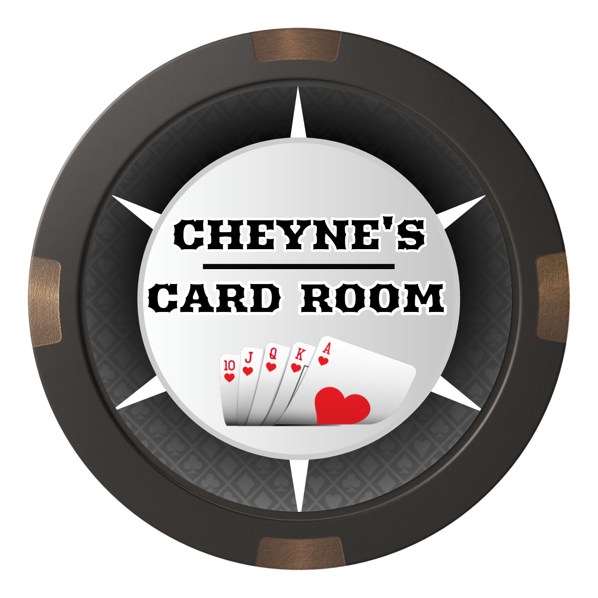 Cheyne's Card Room Composite & Metal Hybrid Poker Chips - Black - Back