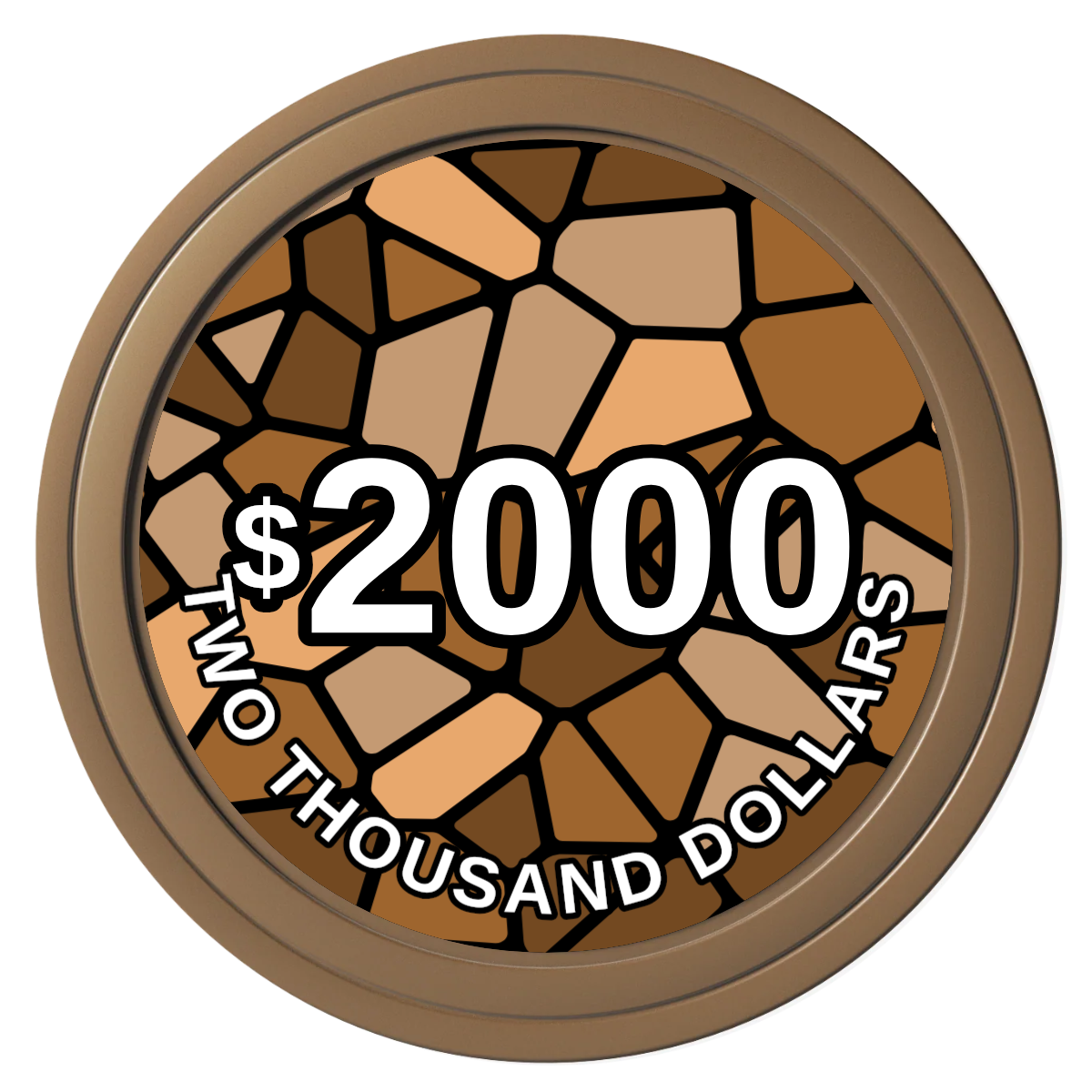 Stained Glass Composite Poker Chips - Brown / Solid - Front