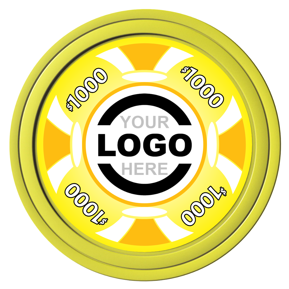 Alan Baker 4-2S A Composite Poker Chips - Yellow / Solid - Front