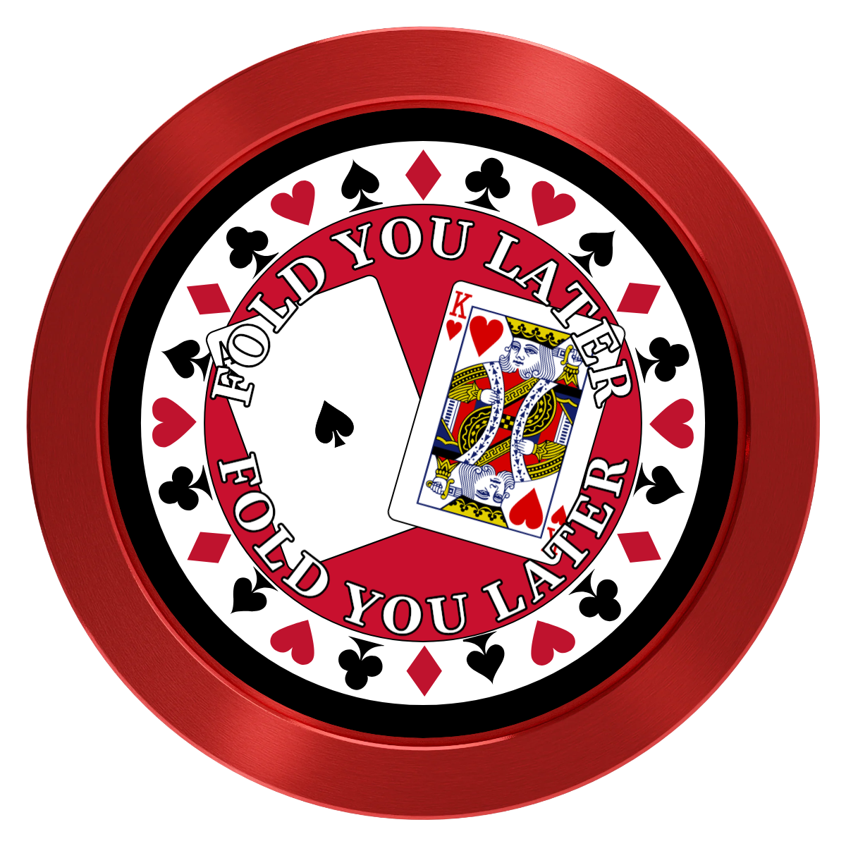 AK Big Slick Aluminum Poker Card Guards - Red - Front