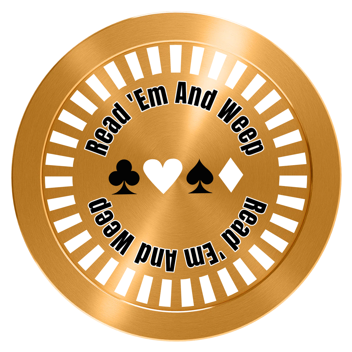 Gabe's Poker Room Aluminum Poker Card Guards - Gold - Front