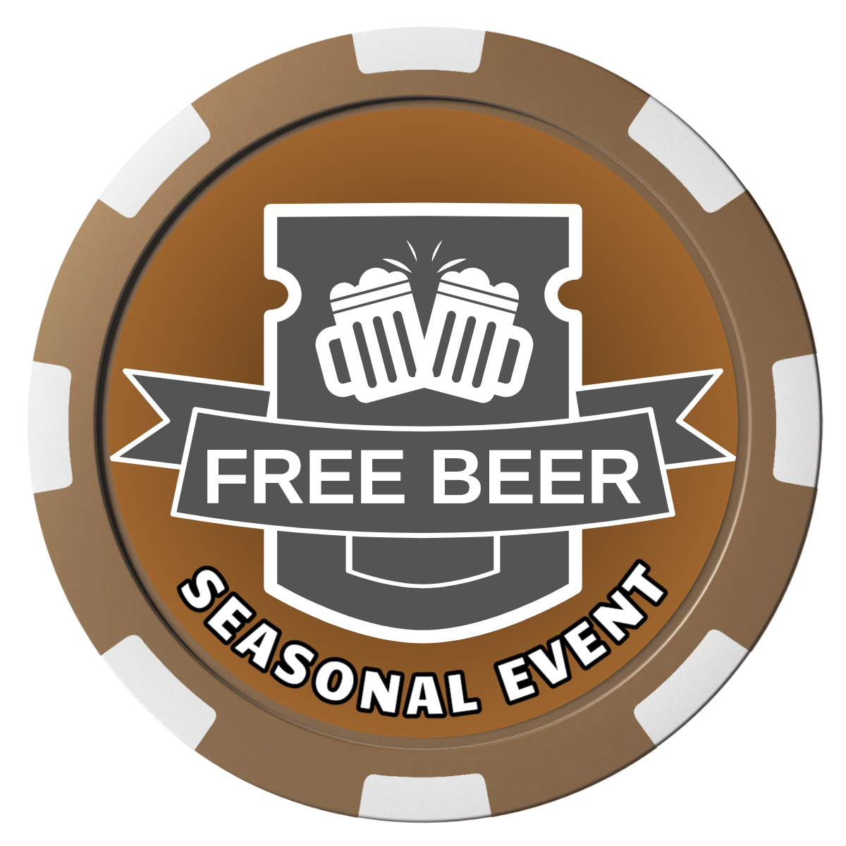 Craft Beer #001 Composite Poker Chips - Brown / 8 Spot - Front