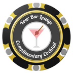 Fancy Drink Clay Poker Chips - Black / Monte Carlo / 40mm - Front