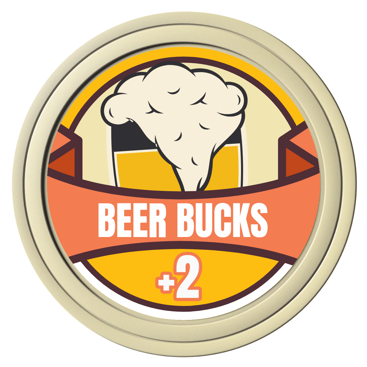 Banner Brew Composite Poker Chips - Ivory / Solid - Front