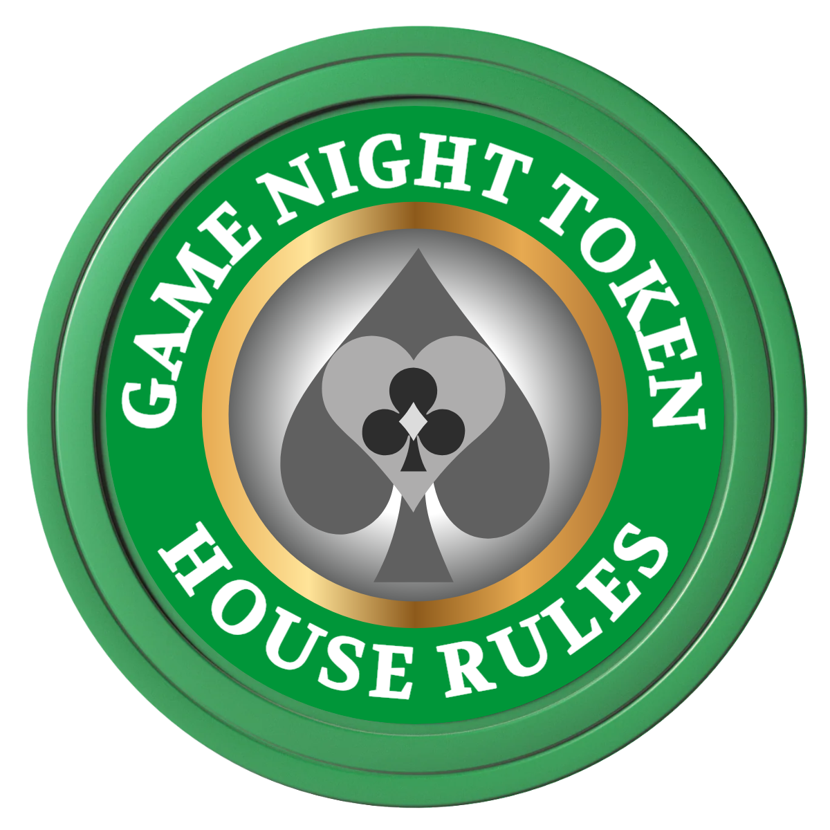 Stacked Suits Composite Poker Chips - Green / Solid - Front