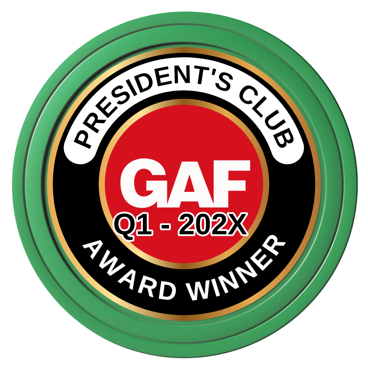President's Club Composite Poker Chips - Green / Solid - Front