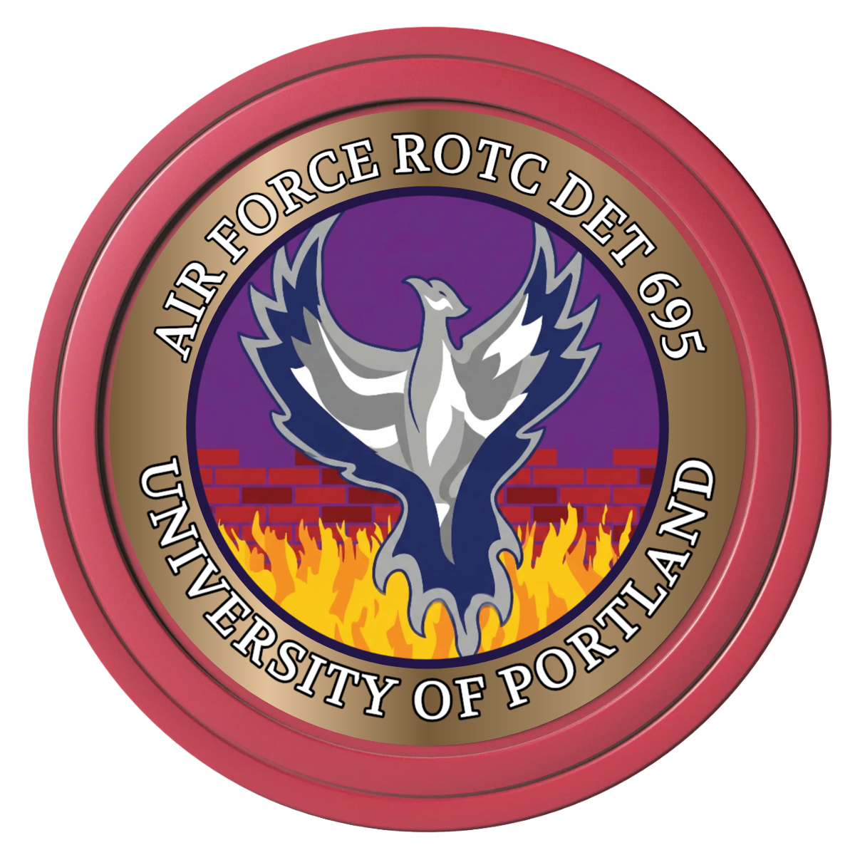 Air Force ROTC Det 695 Composite Poker Chips - Red / Solid - Front