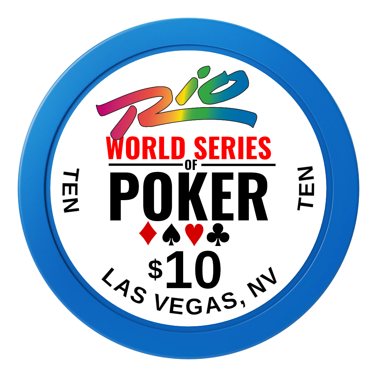 WSOP 2" Oversized Poker Chip - Custom Dealer Button & Card Protector - Blue - Back