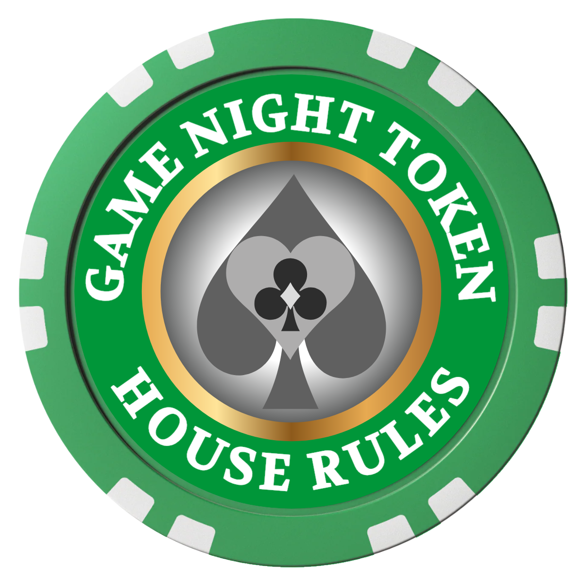 Stacked Suits Composite Poker Chips - Green / Double Stripe - Front