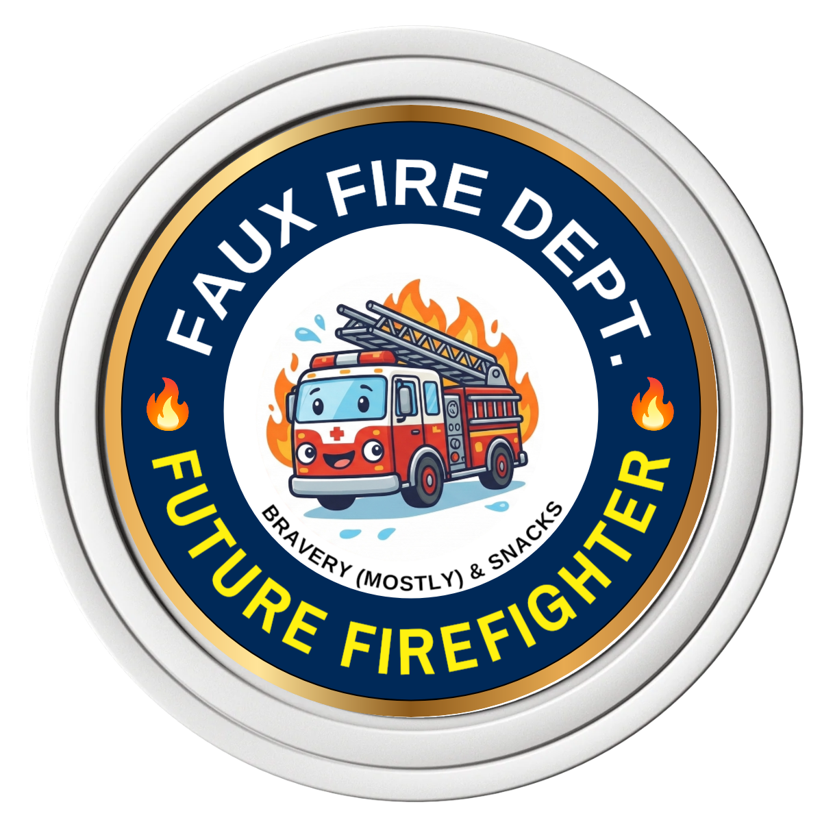 Future Firefighter Composite Poker Chips - White / Solid - Front