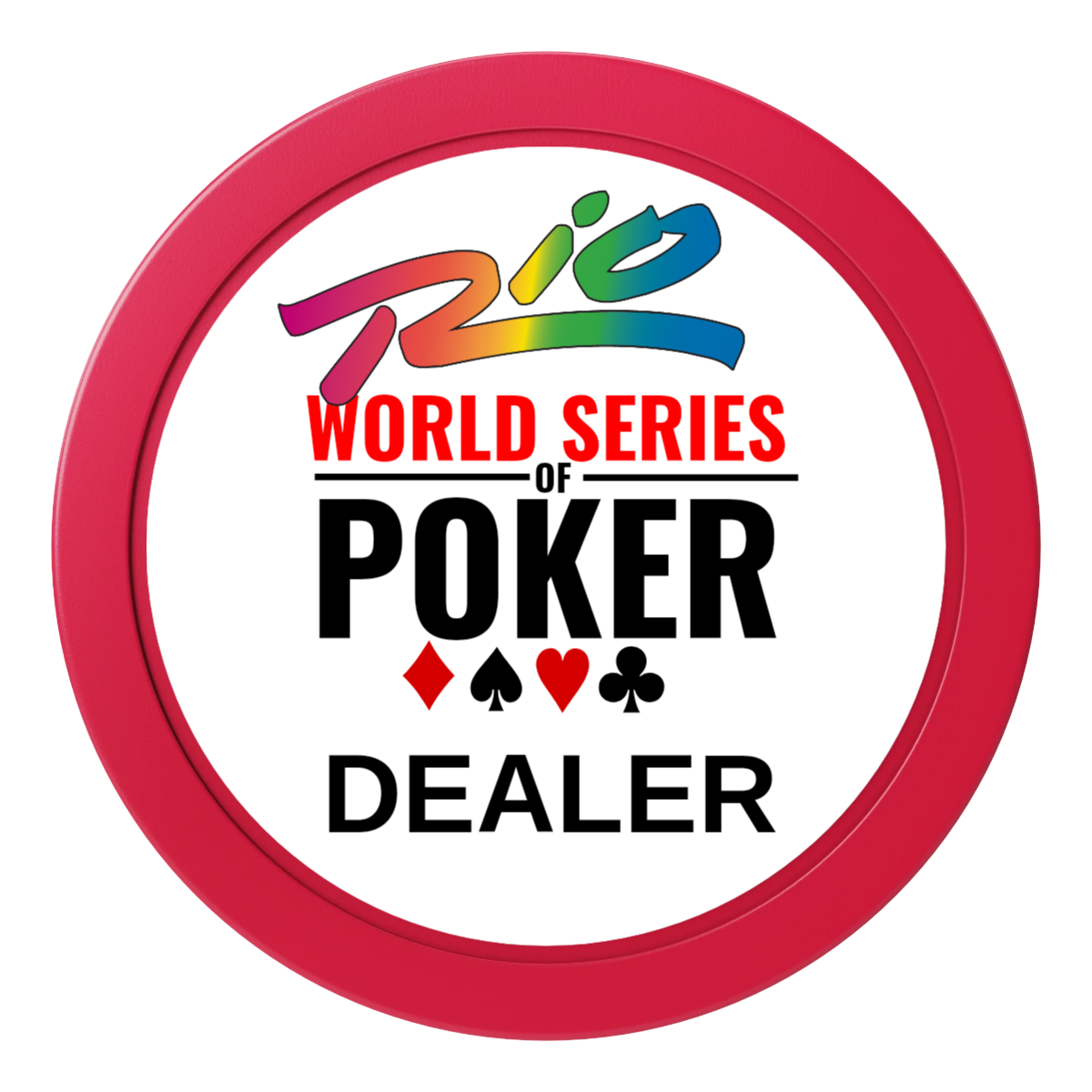 WSOP 2" Composite Dealer Button - Red - Back
