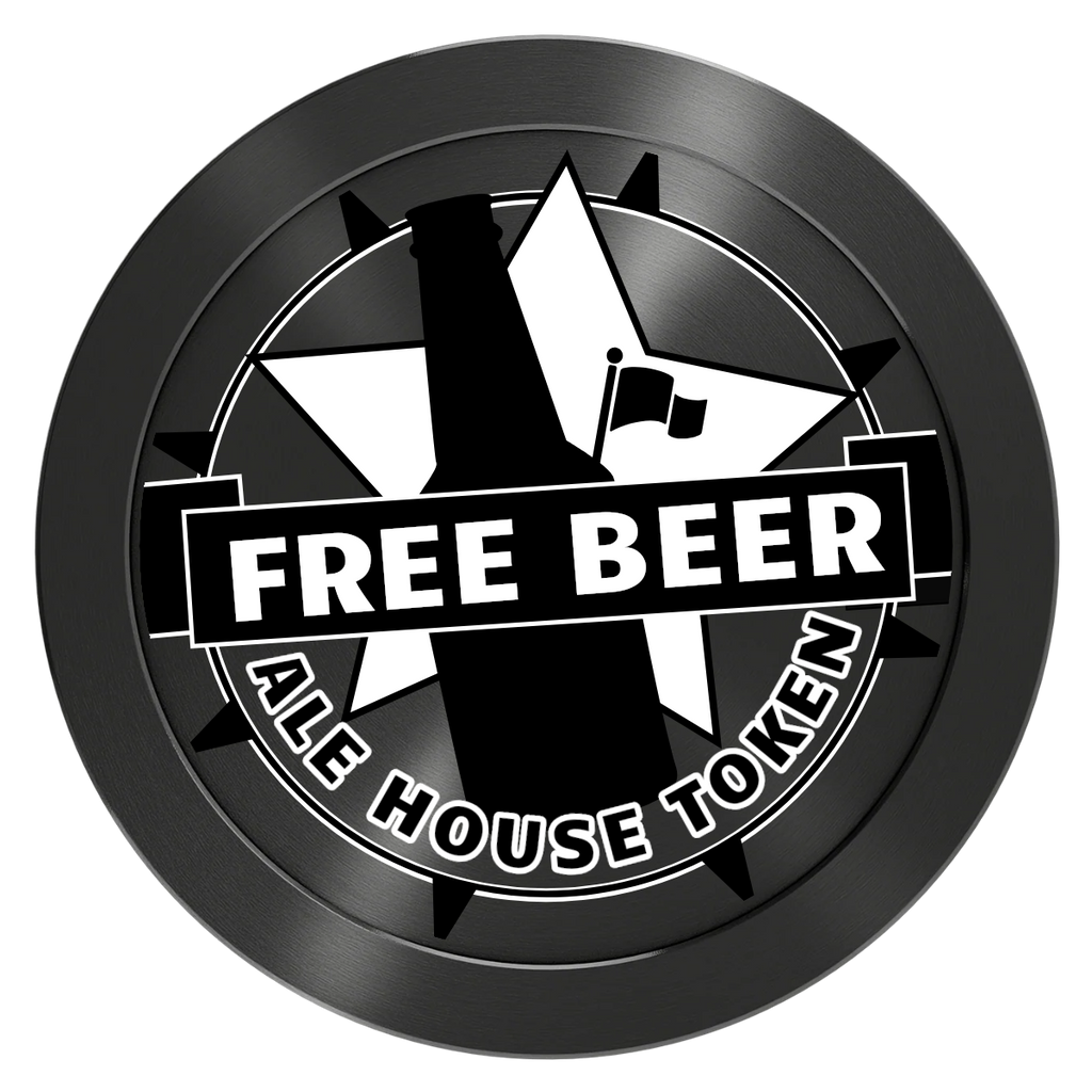 Free Beer Drink Aluminum Poker Chips - Black - Front