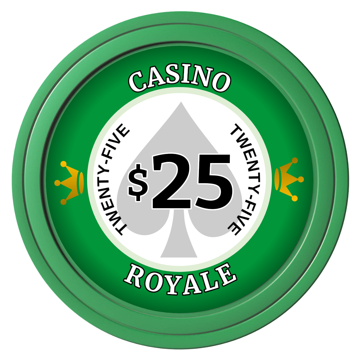 Casino Royale Composite Poker Chips - Green / Solid - Front