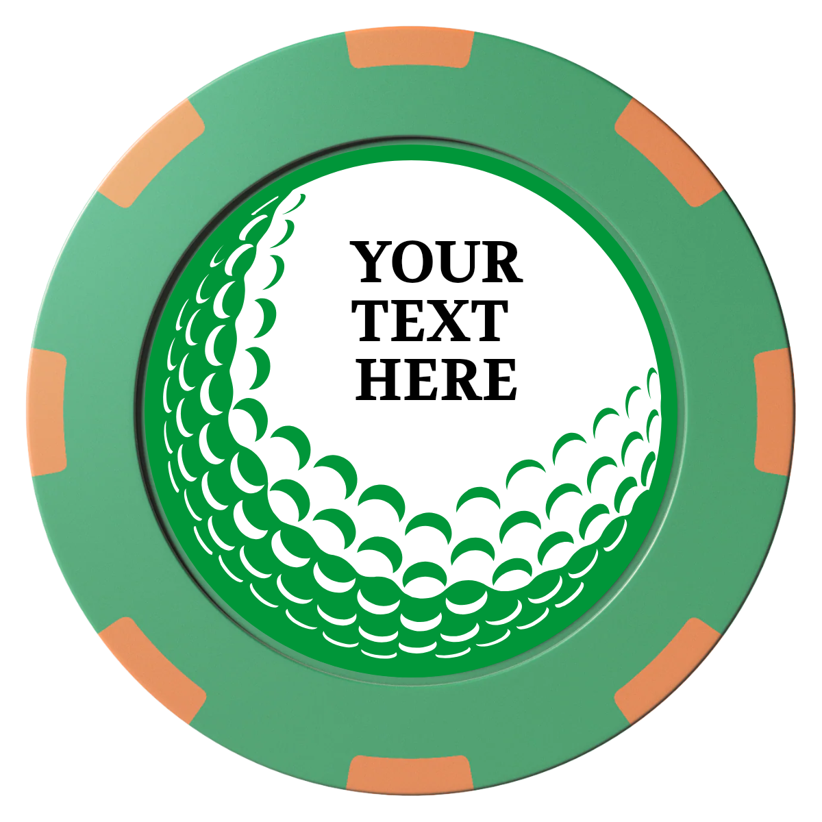 Hole In One Clay Poker Chips - Green / 8 Spot (2 Tone) / 40mm - Front