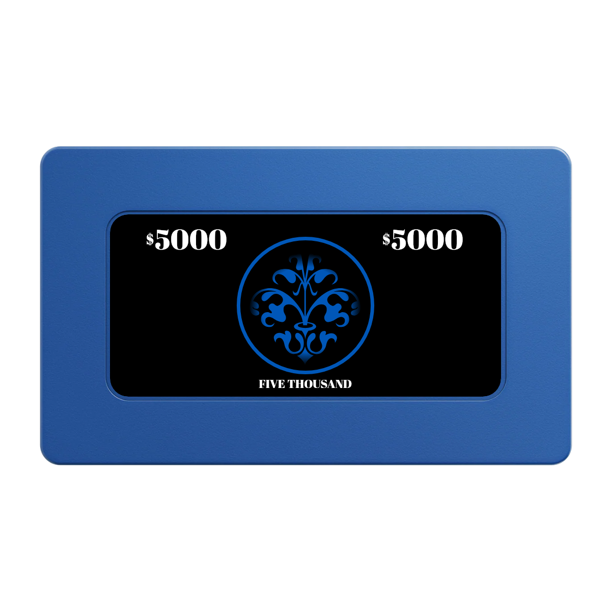 Gothic Revival Rectangular Poker Chip Plaques - Blue - Back