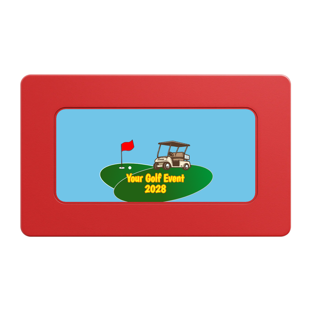 Going Golfing Today Rectangular Poker Chip Plaques - Red - Front