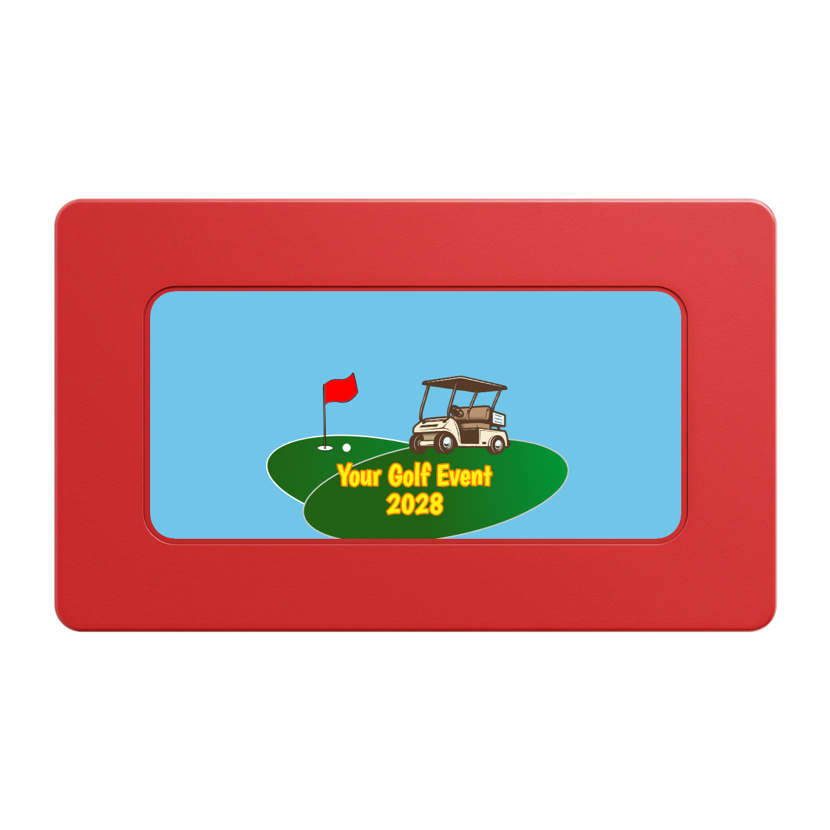 Going Golfing Today Rectangular Poker Chip Plaques - Red - Front