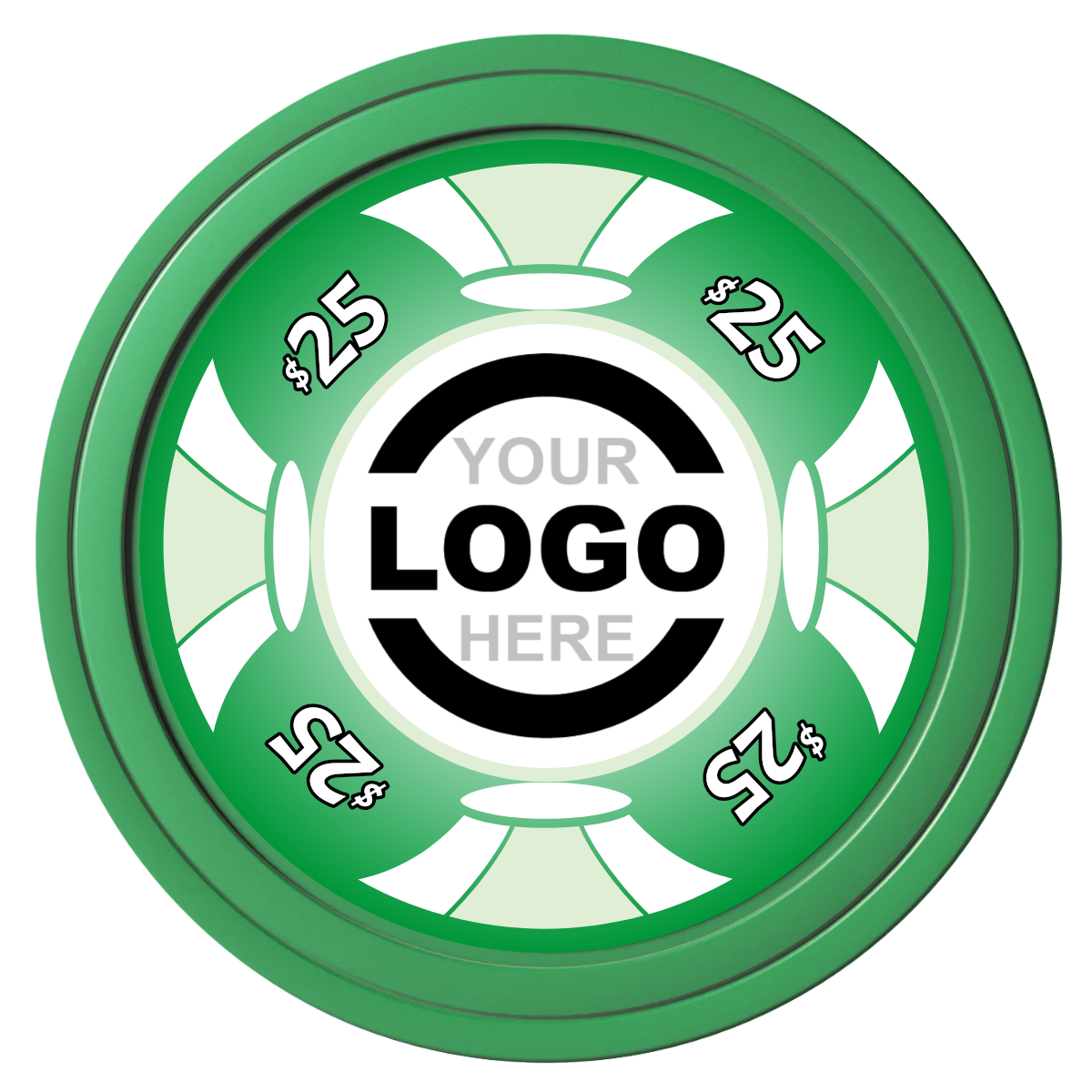 Alan Baker 4-2S A Composite Poker Chips - Green / Solid - Front