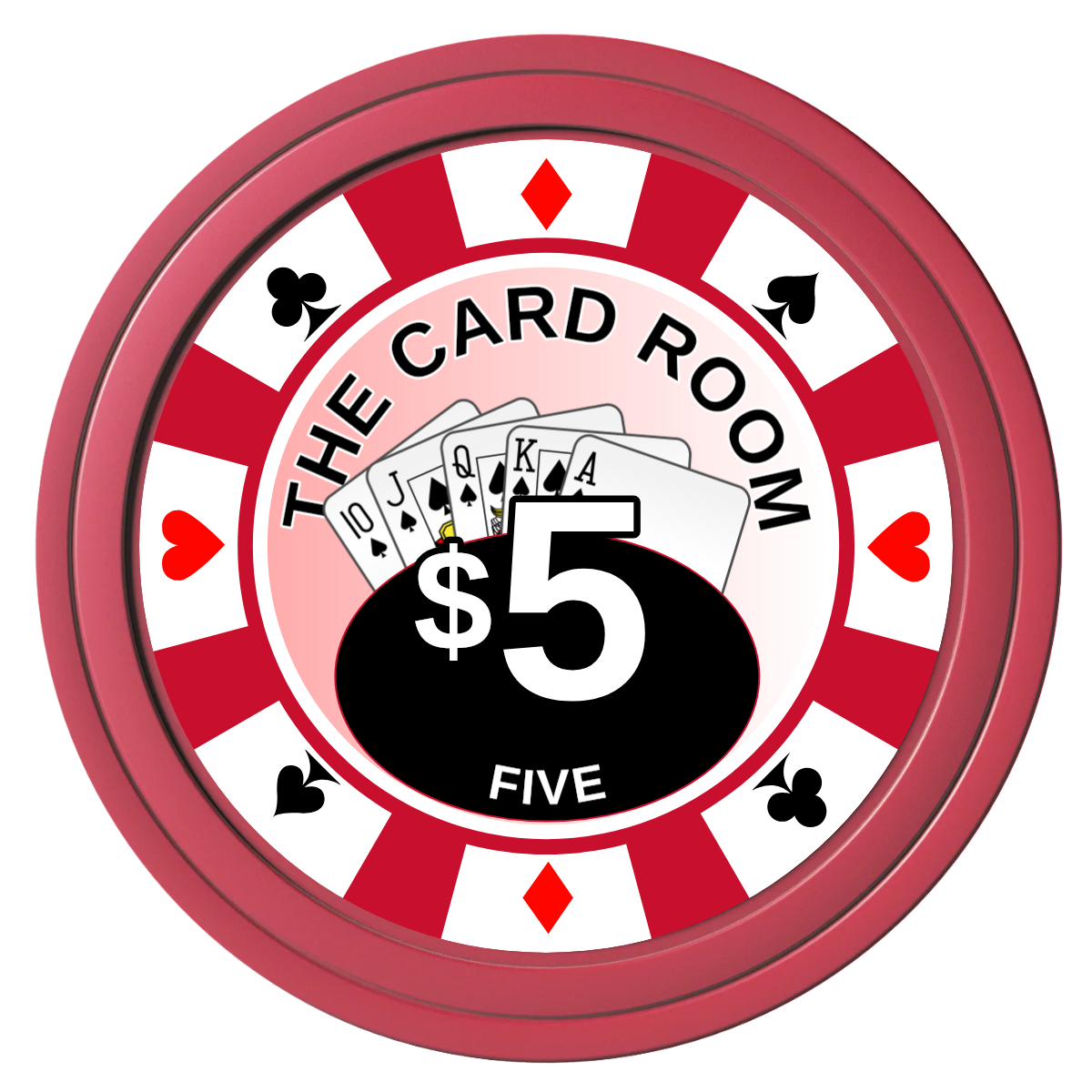 A Suitable Design Composite Poker Chips - Red / Solid - Front