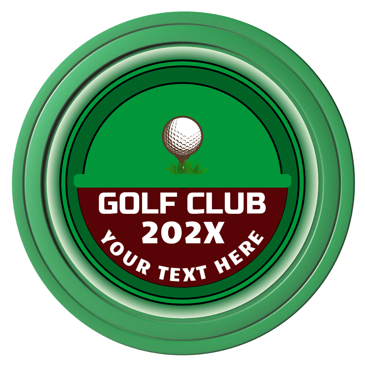 Teed Up Composite Poker Chips - Green / Solid - Front