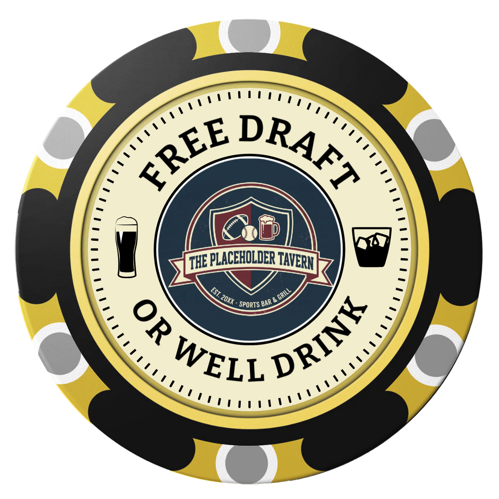 Beer Shop Clay Poker Chips - Black / Monte Carlo / 40mm - Front
