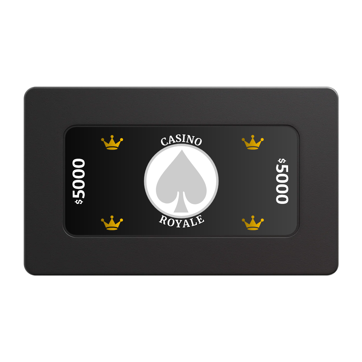 Casino Royale Rectangular Poker Chip Plaques - Black - Front