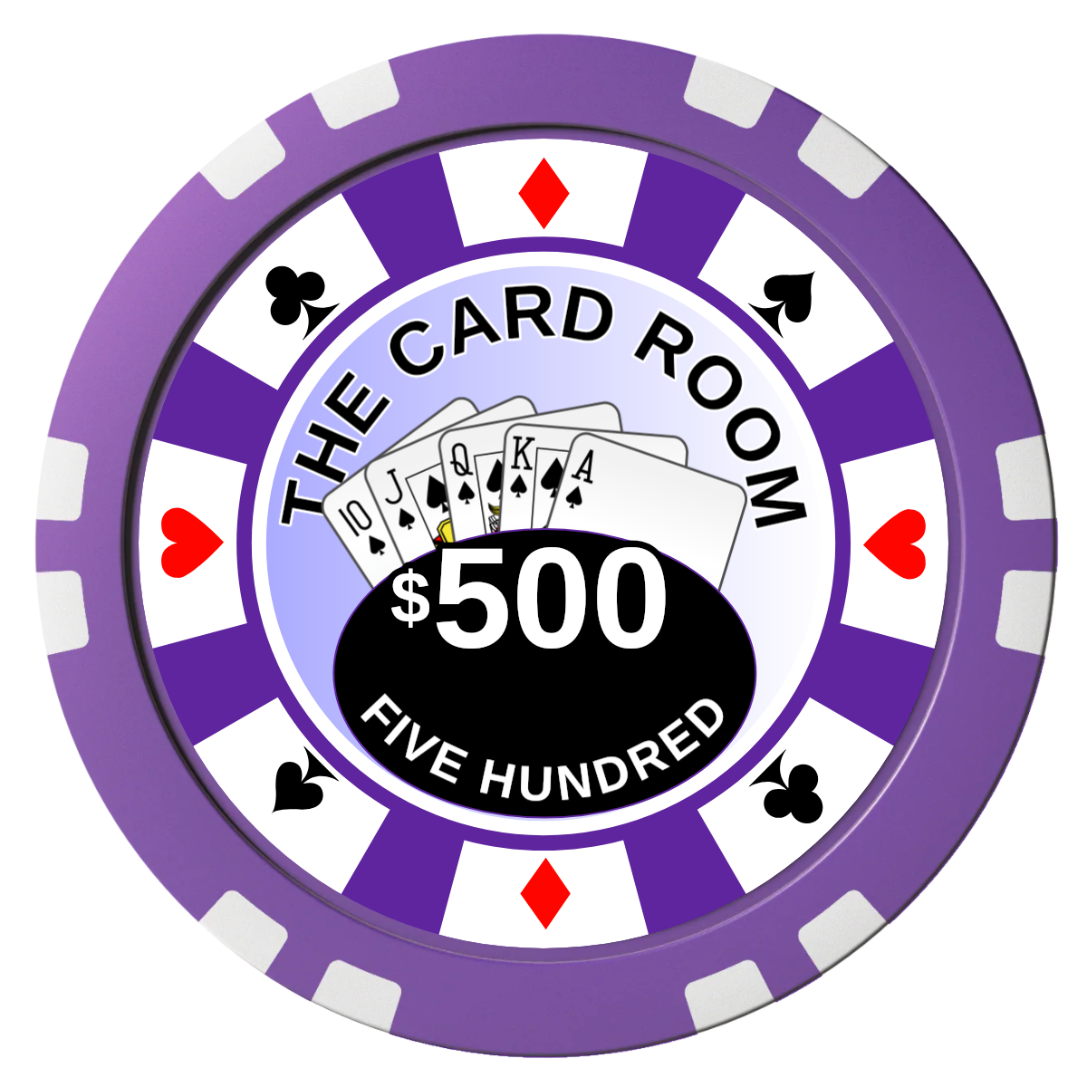 A Suitable Design Composite Poker Chips - Purple / Double Stripe - Front