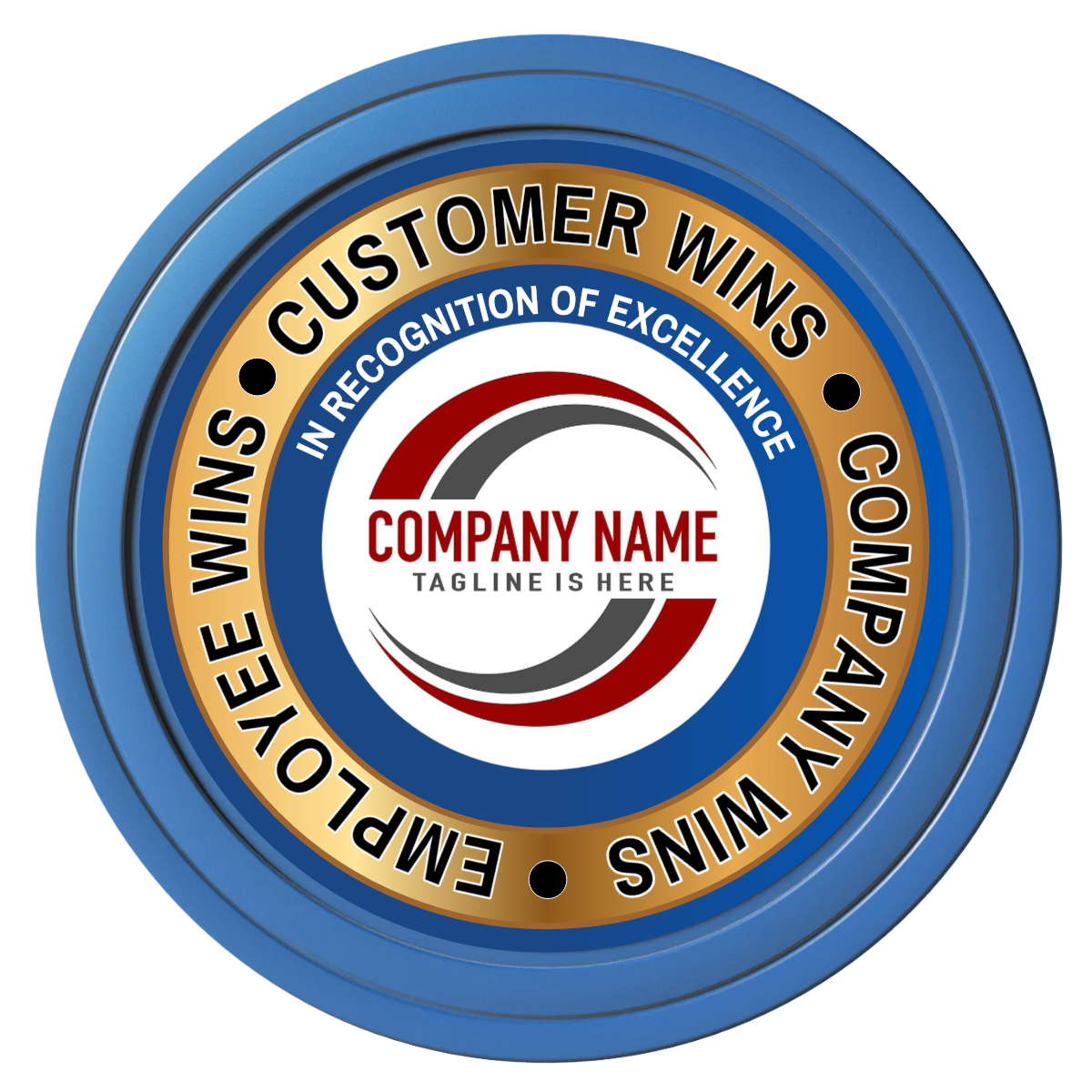 Gold Standard Composite Poker Chips - Blue / Solid - Back