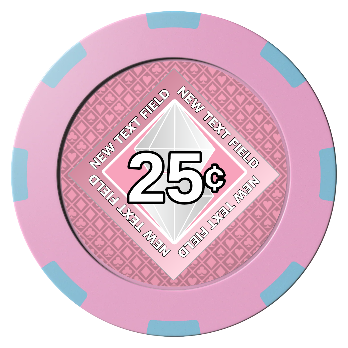Diamond in the Rough Clay Poker Chips - Pink / 8 Spot (2 Tone) / 40mm - Front