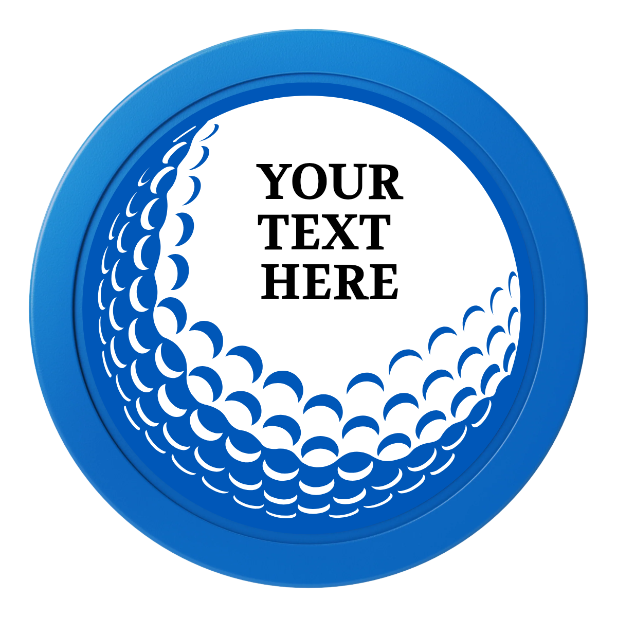 Hole In One 2" Oversized Poker Chips - Blue - Back