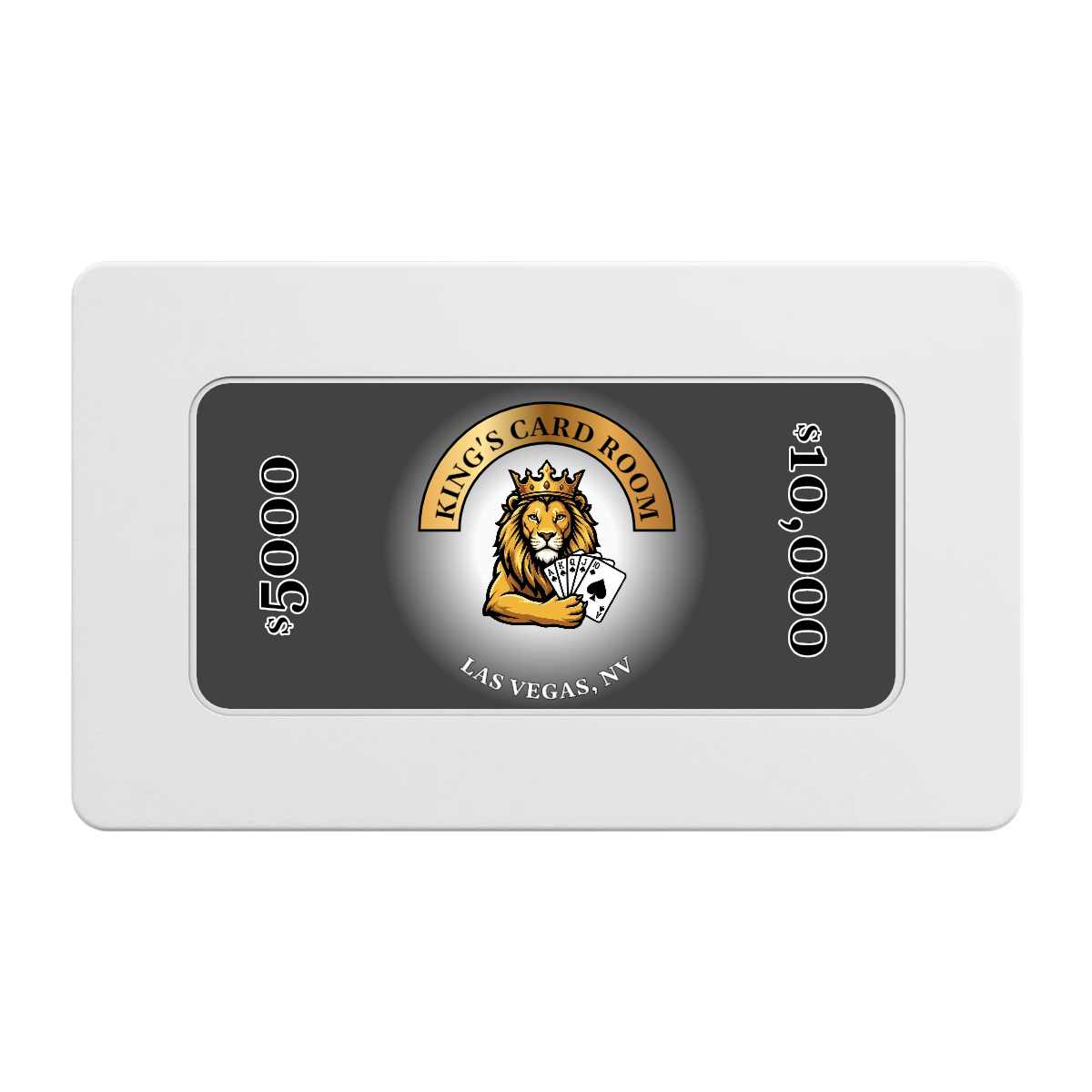 King's Card Room Rectangular Poker Chip Plaques - White - Front