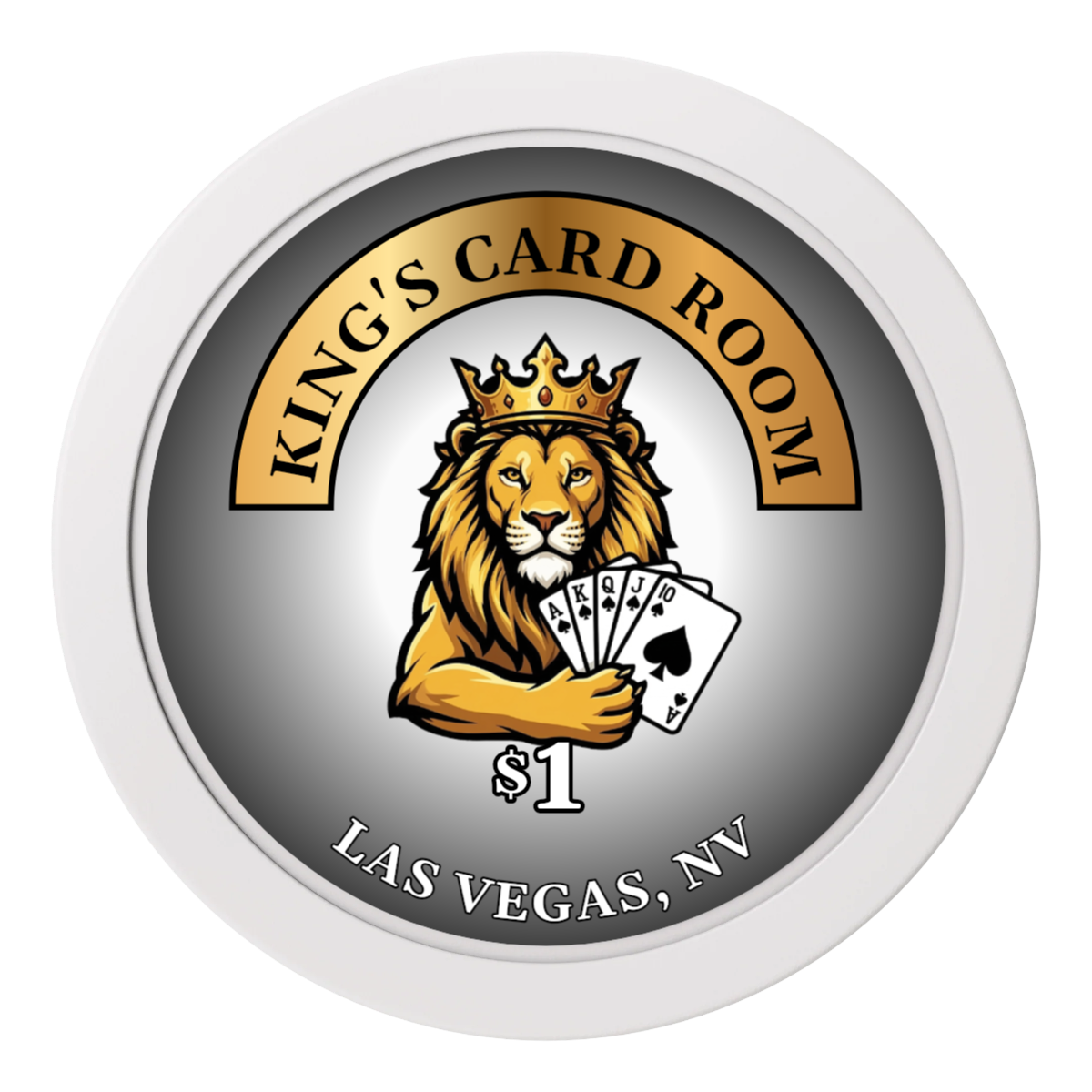 King's Card Room 2" Oversized Poker Chips - White - Back